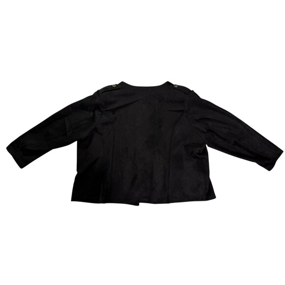 Tahari Women’s Double Breasted Black Jacket 3x Faux Leather - Picture 4 of 13